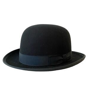 The Godfather Derby Black Hat 100% Wool in Men's Size Medium Made in USA